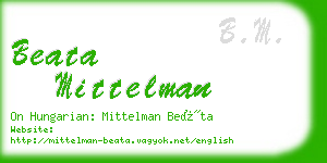 beata mittelman business card